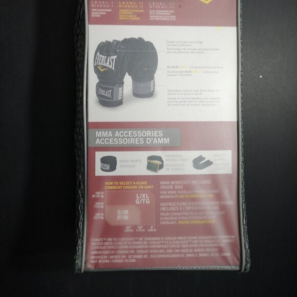 NIP Everlast MMA Pro Style Black Grappling Gloves Level 11 Size Small/Medium - Picture 4 of 5
